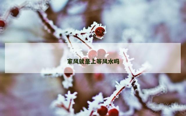 家风就是上等风水吗