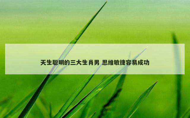 天生聪明的三大生肖男 思维敏捷容易成功