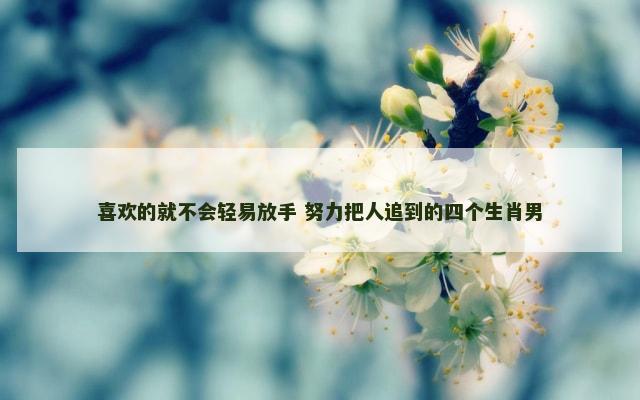 喜欢的就不会轻易放手 努力把人追到的四个生肖男