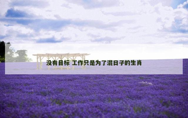 没有目标 工作只是为了混日子的生肖