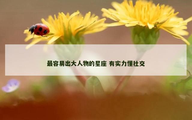 最容易出大人物的星座 有实力懂社交