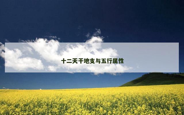 十二天干地支与五行属性