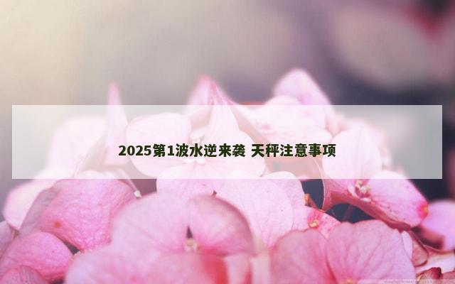 2025第1波水逆来袭 天秤注意事项