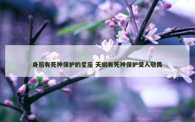 身后有死神保护的星座 天蝎有死神保护受人敬畏