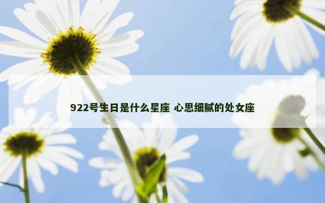 922号生日是什么星座 心思细腻的处女座