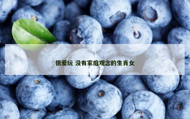 很爱玩 没有家庭观念的生肖女