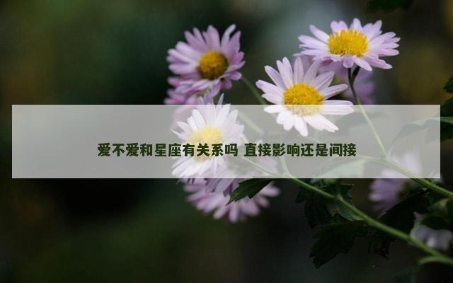 爱不爱和星座有关系吗 直接影响还是间接