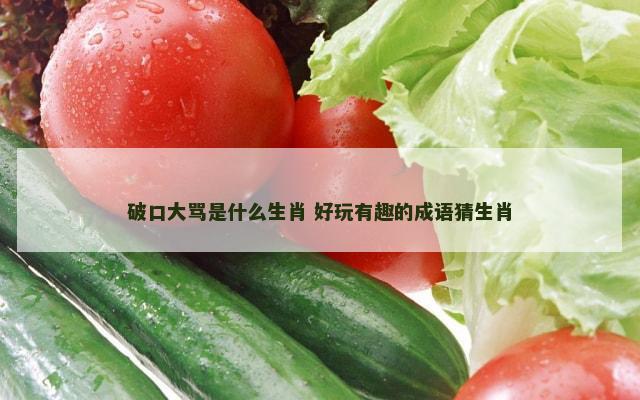 破口大骂是什么生肖 好玩有趣的成语猜生肖