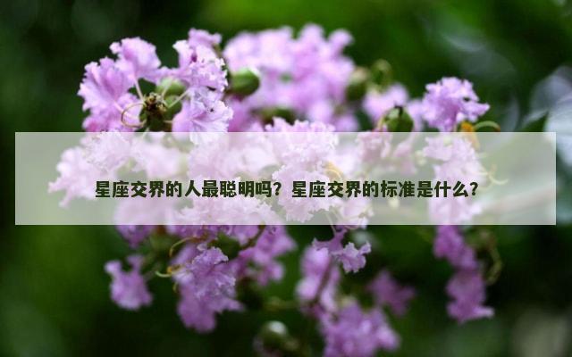 星座交界的人最聪明吗？星座交界的标准是什么？
