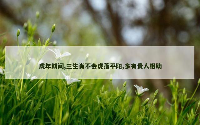 虎年期间,三生肖不会虎落平阳,多有贵人相助