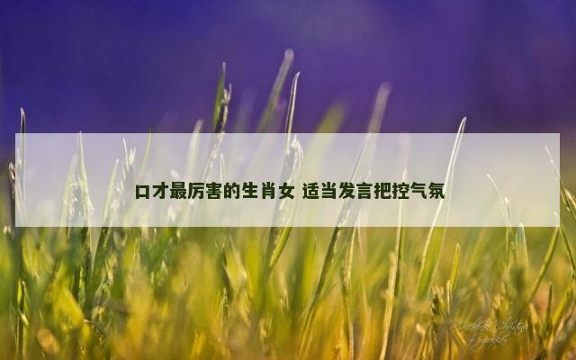 口才最厉害的生肖女 适当发言把控气氛