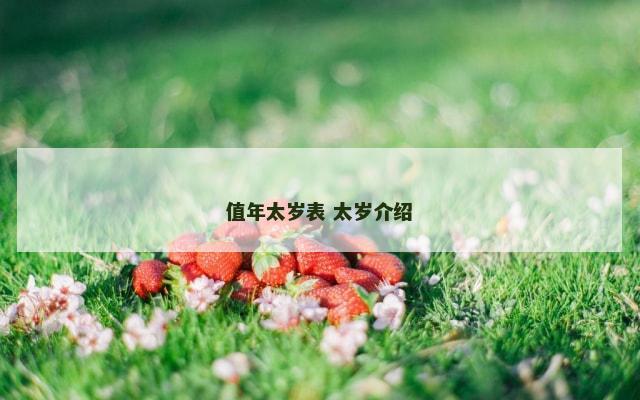 值年太岁表 太岁介绍