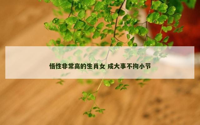 悟性非常高的生肖女 成大事不拘小节