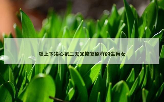 嘴上下决心第二天又恢复原样的生肖女