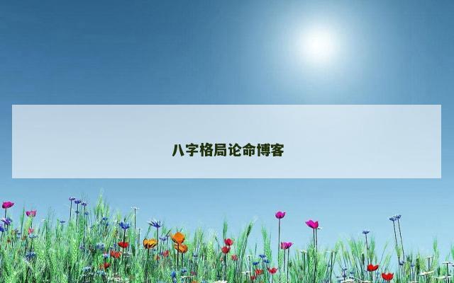 八字格局论命博客