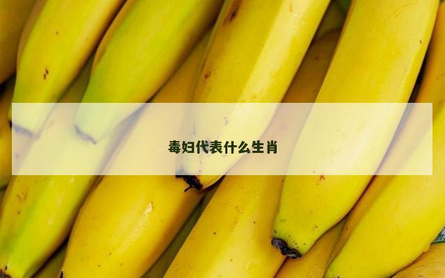毒妇代表什么生肖