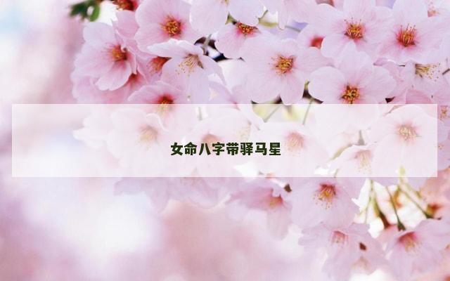 女命八字带驿马星