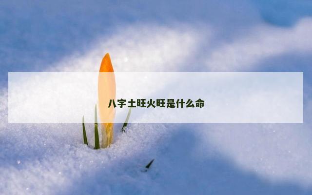八字土旺火旺是什么命