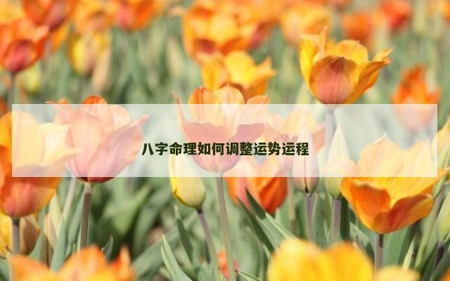 八字命理如何调整运势运程