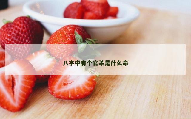 八字中有个官杀是什么命