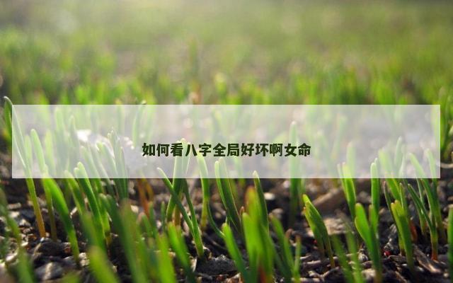 如何看八字全局好坏啊女命
