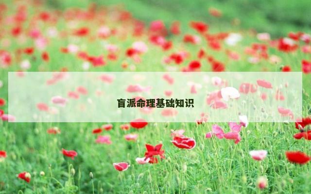 盲派命理基础知识