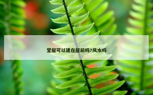 堂屋可以建在屋前吗?风水吗