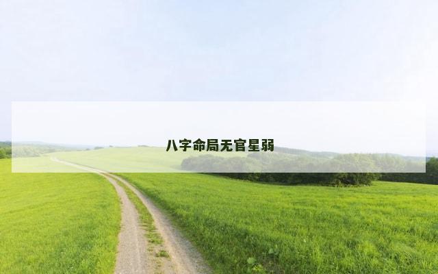 八字命局无官星弱