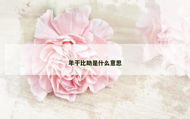 年干比劫是什么意思