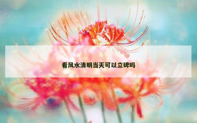 看风水清明当天可以立碑吗