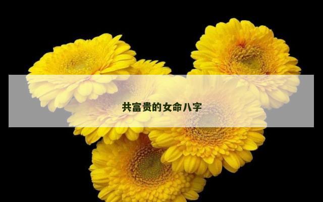 共富贵的女命八字