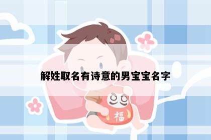 解姓取名有诗意的男宝宝名字