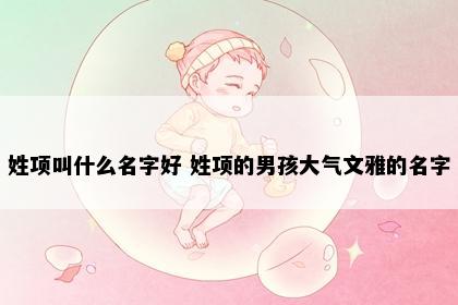 姓项叫什么名字好 姓项的男孩大气文雅的名字