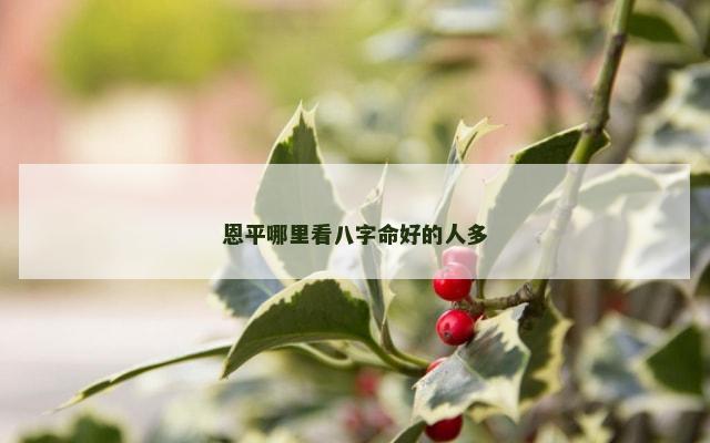 恩平哪里看八字命好的人多