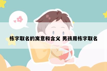 栋字取名的寓意和含义 男孩用栋字取名