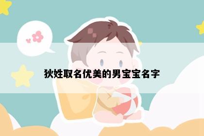 狄姓取名优美的男宝宝名字