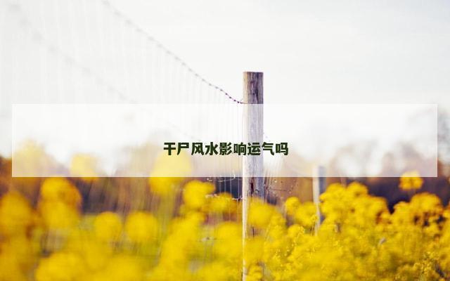 干尸风水影响运气吗