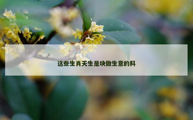这些生肖天生是块做生意的料