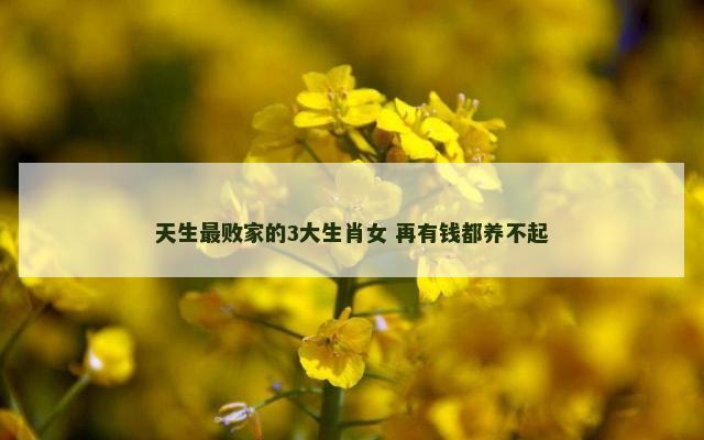 天生最败家的3大生肖女 再有钱都养不起