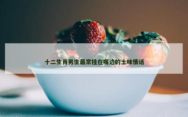十二生肖男生最常挂在嘴边的土味情话