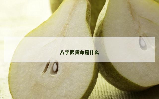 八字武贵命是什么