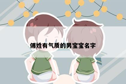 傅姓有气质的男宝宝名字