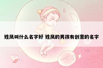 姓凤叫什么名字好 姓凤的男孩有创意的名字