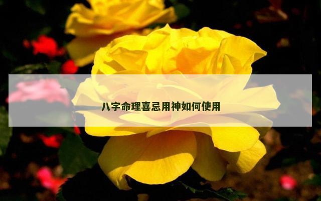 八字命理喜忌用神如何使用
