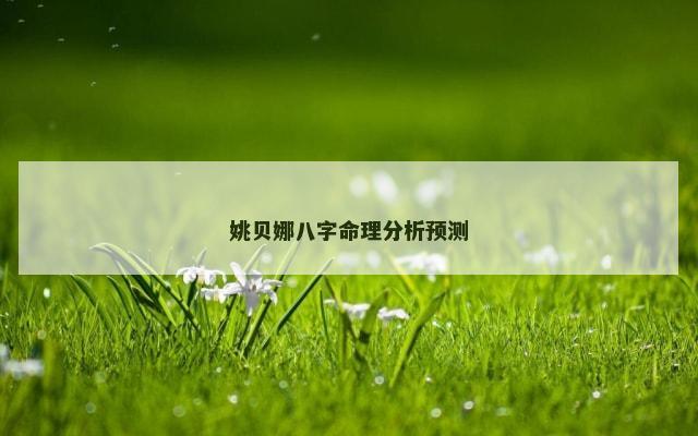 姚贝娜八字命理分析预测