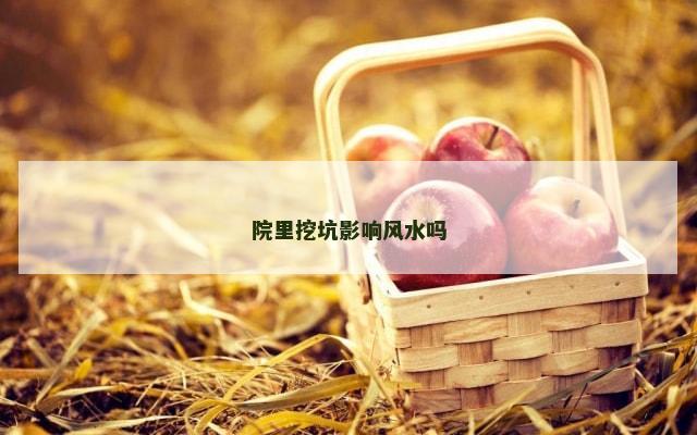 院里挖坑影响风水吗