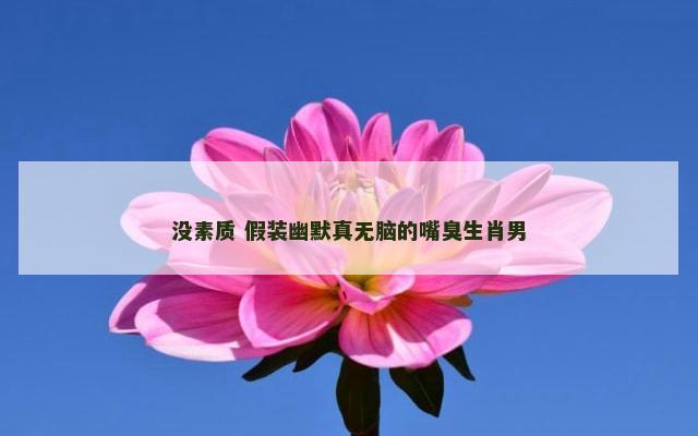 没素质 假装幽默真无脑的嘴臭生肖男