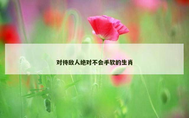 对待敌人绝对不会手软的生肖