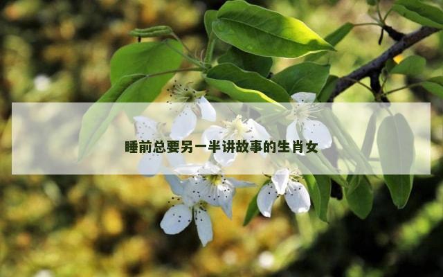 睡前总要另一半讲故事的生肖女