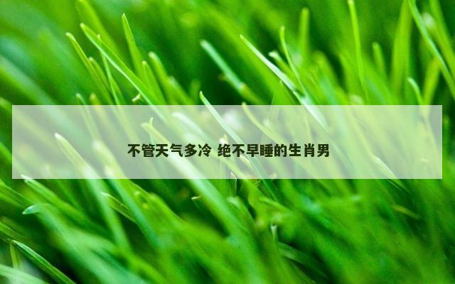 不管天气多冷 绝不早睡的生肖男